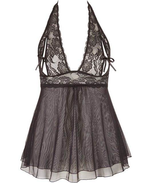 Cottelli Lingerie Black Sheer Mesh Lace Babydoll SexyStyle Eu