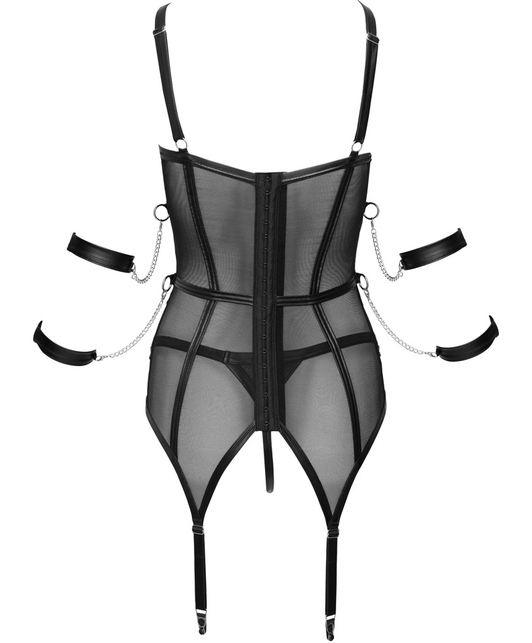 Cottelli Lingerie Bondage Black Sheer Mesh Basque SexyStyle Eu