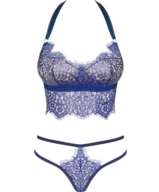 Obsessive Blue Lace Two Piece Lingerie Set SexyStyle Eu