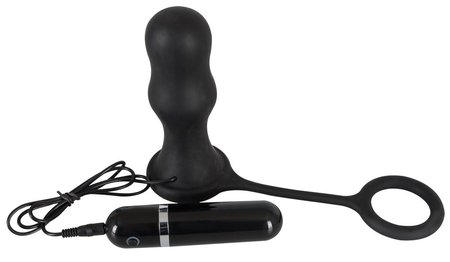 Анальная вибропробка Sexus Glass, чёрная УТ-00002069 - Sexus Glass - Анальные пробки - Купить