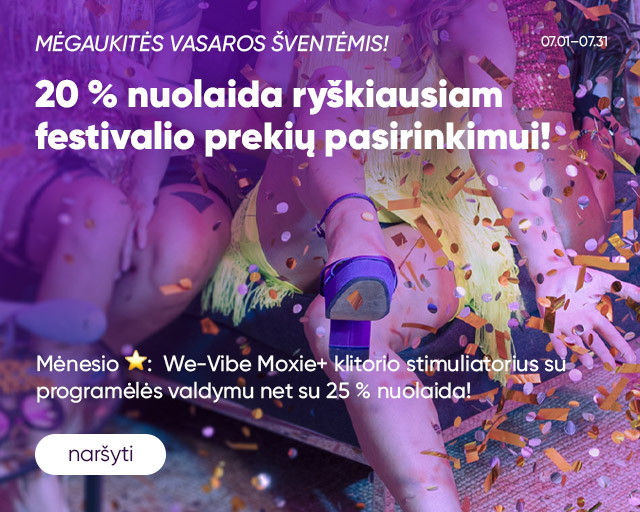 20% nuolaida ryškiausiam festivalio prekių pasirinkimui!ction!