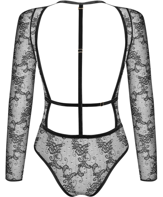 Noir Handmade Black Lace Bodysuit With Velvet Edging Sexystyle Eu