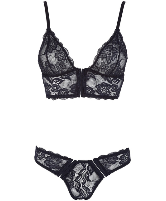 Cottelli Lingerie Black Lace Lingerie Set Sexystyleeu