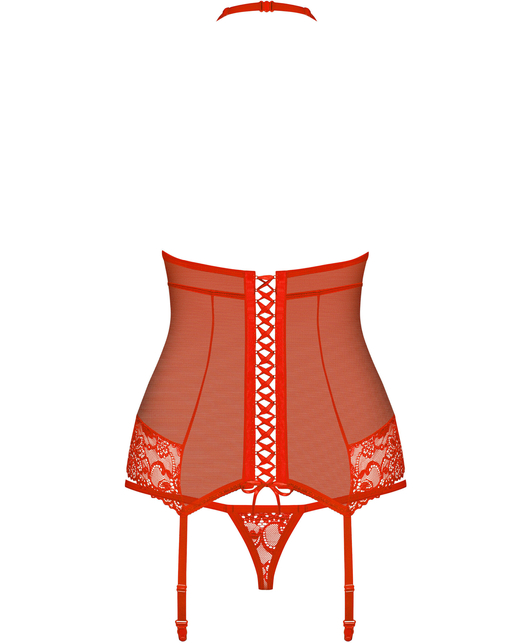 Obsessive Red Sheer Mesh Basque With String Sexystyleeu 9360