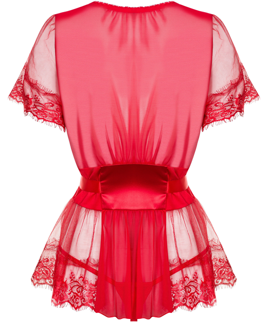 Obsessive Red Sheer Peignoir With String Sexystyle Eu