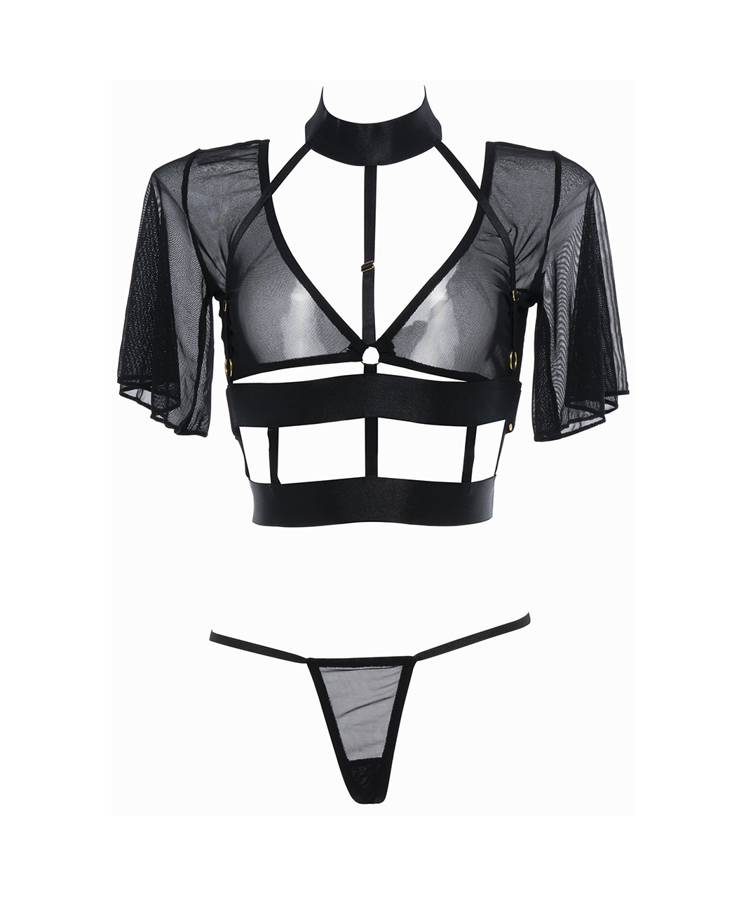 Allure Lingerie Dreamer black sheer mesh lingerie set