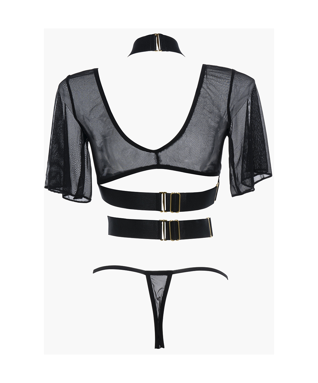 Allure Lingerie Dreamer black sheer mesh lingerie set