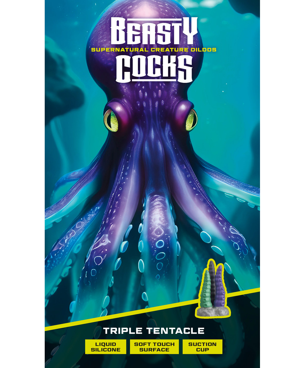 Beasty Cocks Triple Tentacle pārdabisks silikona dildo