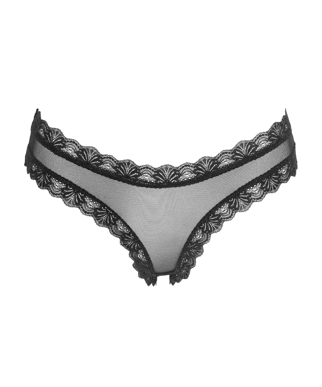 Cottelli Lingerie Black Sheer Mesh Panties With Lacing Sexystyle Eu