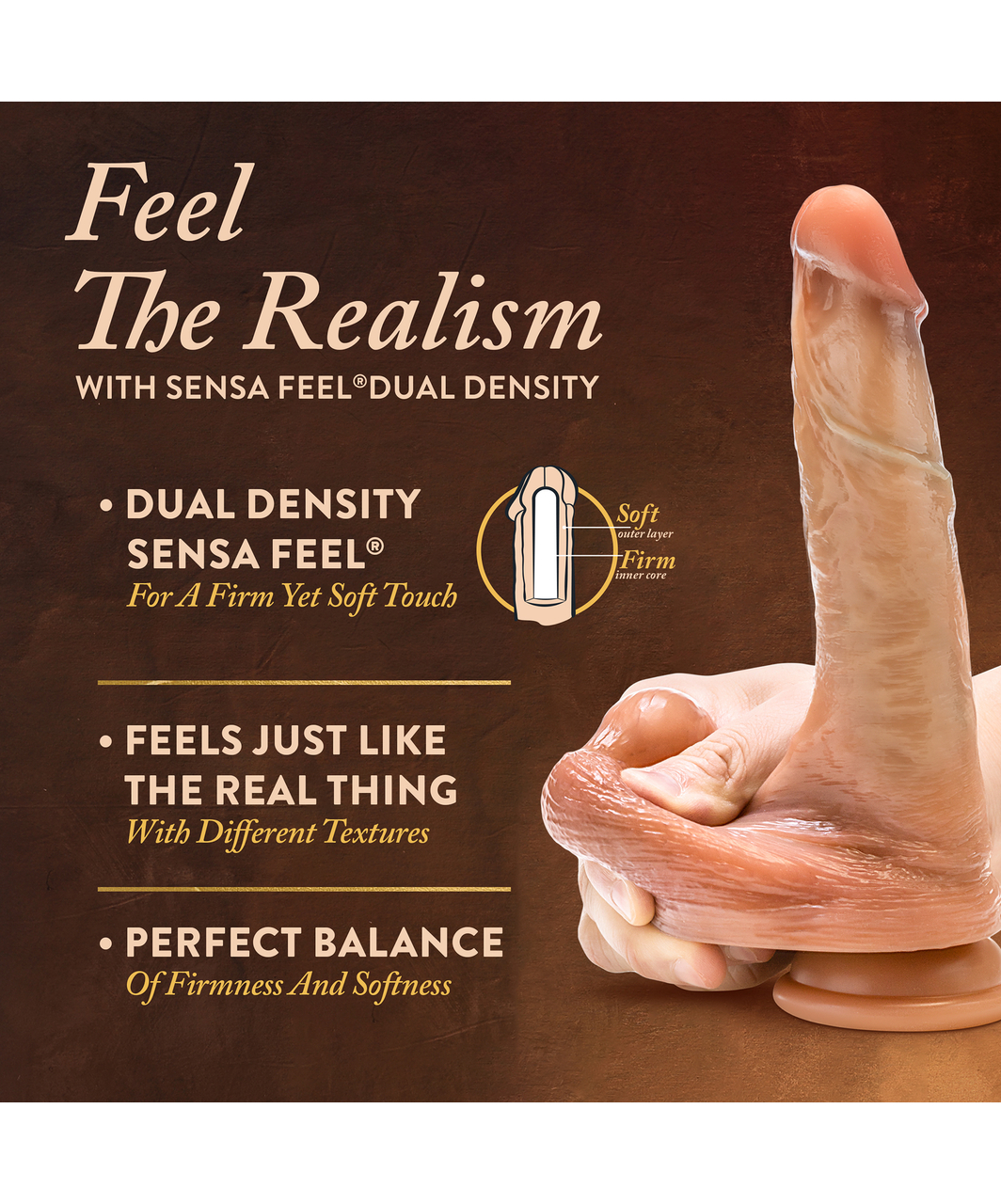 Blush Renaissance DaVinci Dual Density Liquid Silicone Dildo With Sliding Skin & Squeezable Balls