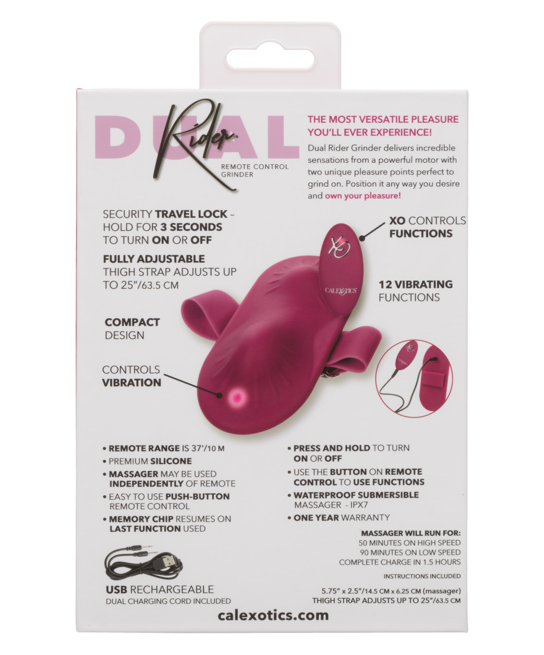 CalExotics Dual Rider vibrators paliktnis ar siksnu un pulti