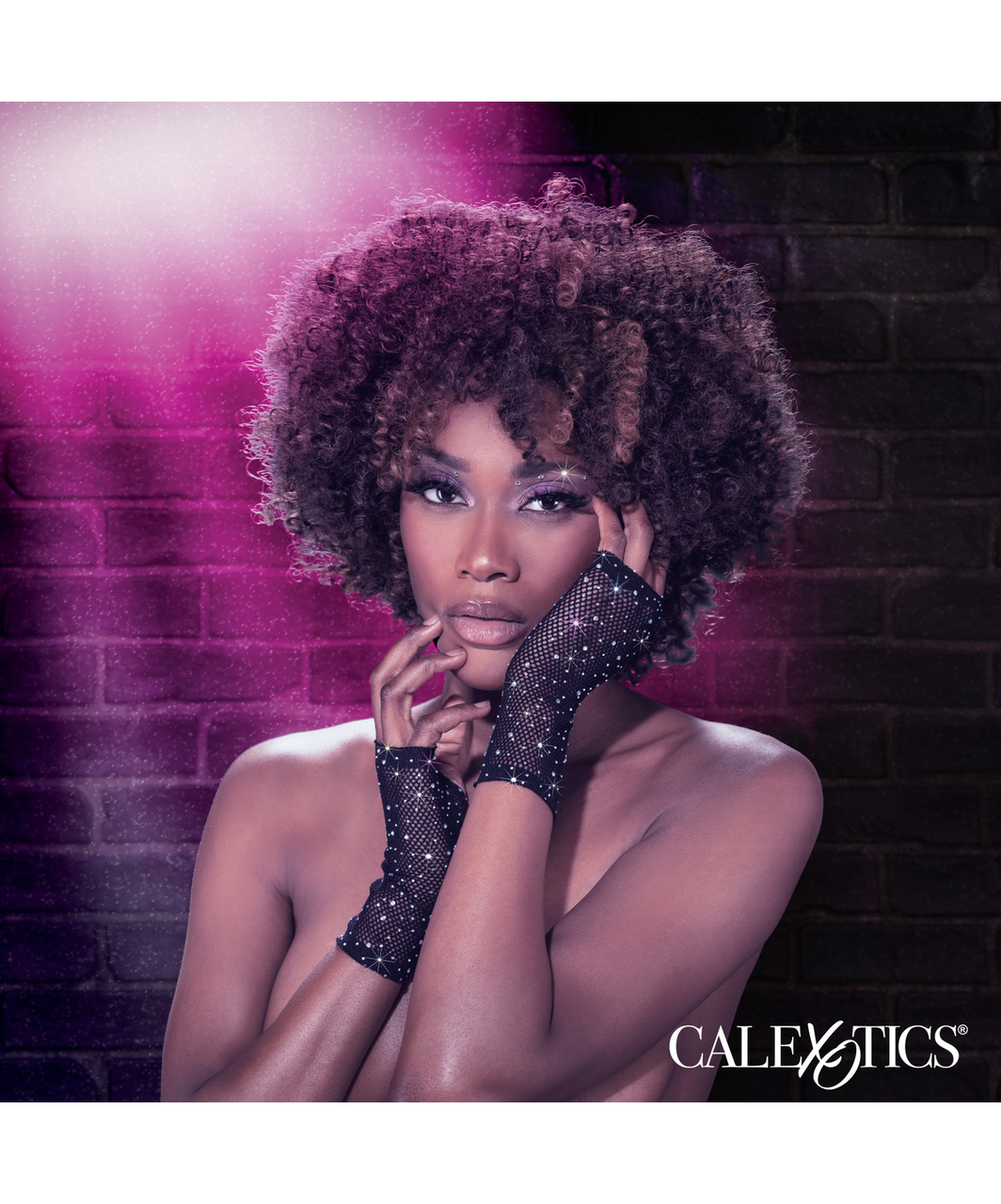 CalExotics Radiance сетчатые митенки в стразах