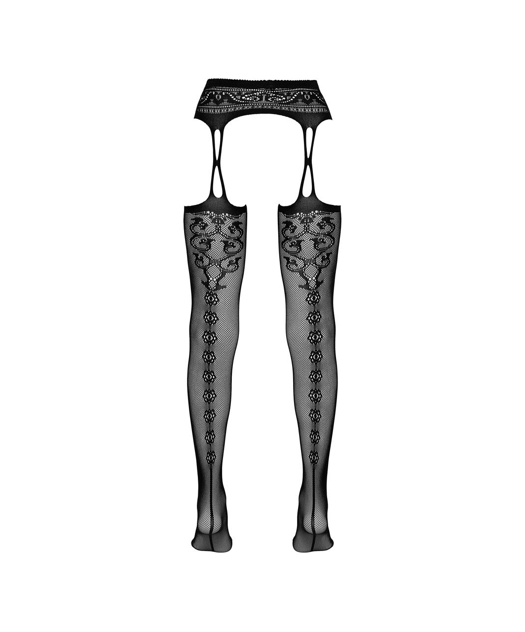 Cottelli Lingerie black net open tights