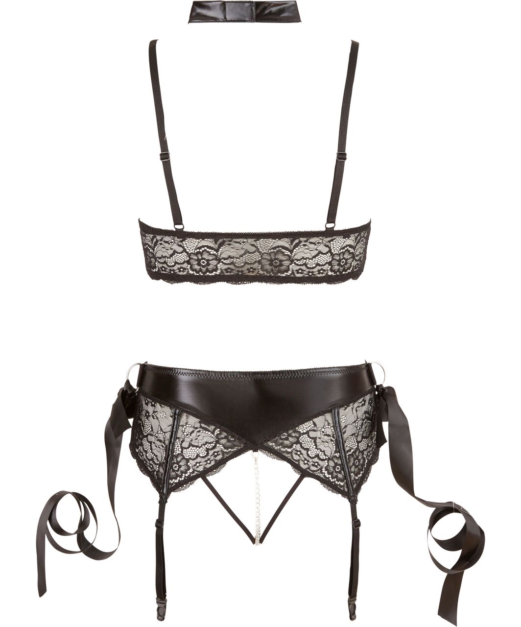 Cottelli Lingerie Bondage lace lingerie set with wrist ties