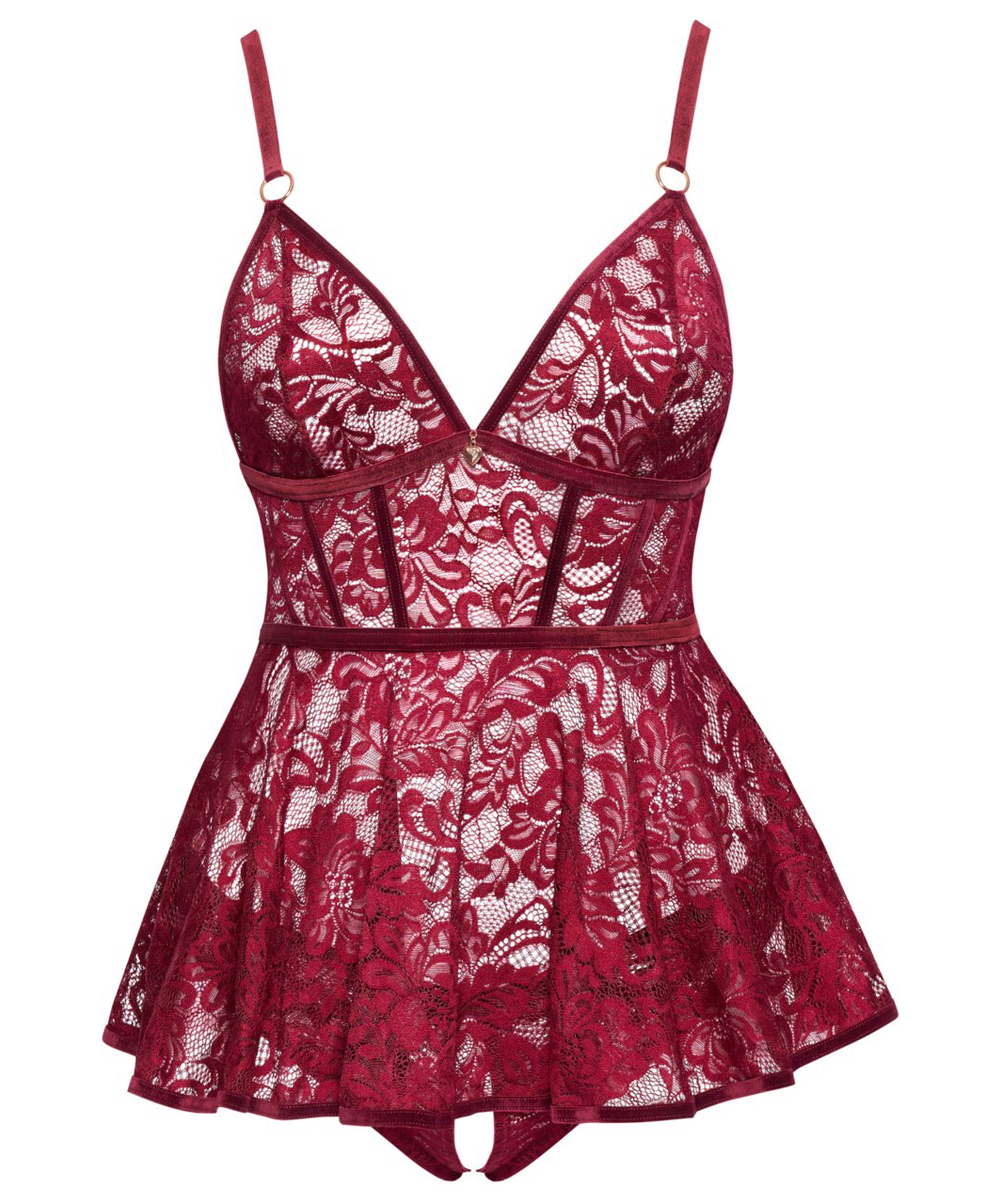 Cottelli Lingerie ruby lace babydoll