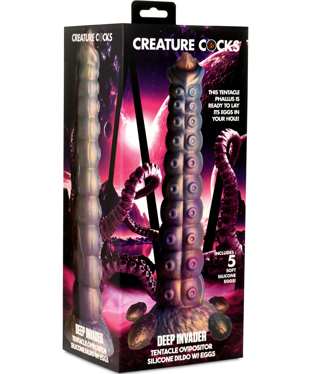 Creature Cocks Deep Invader Tentacle Ovipositor Fantasy Silicone Dildo