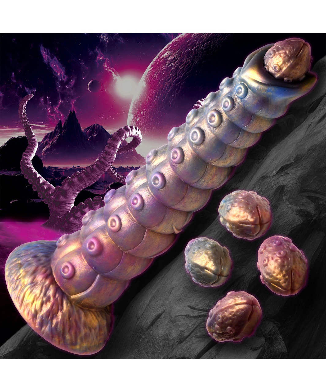 Creature Cocks Deep Invader Tentacle Ovipositor Fantasy Silicone Dildo