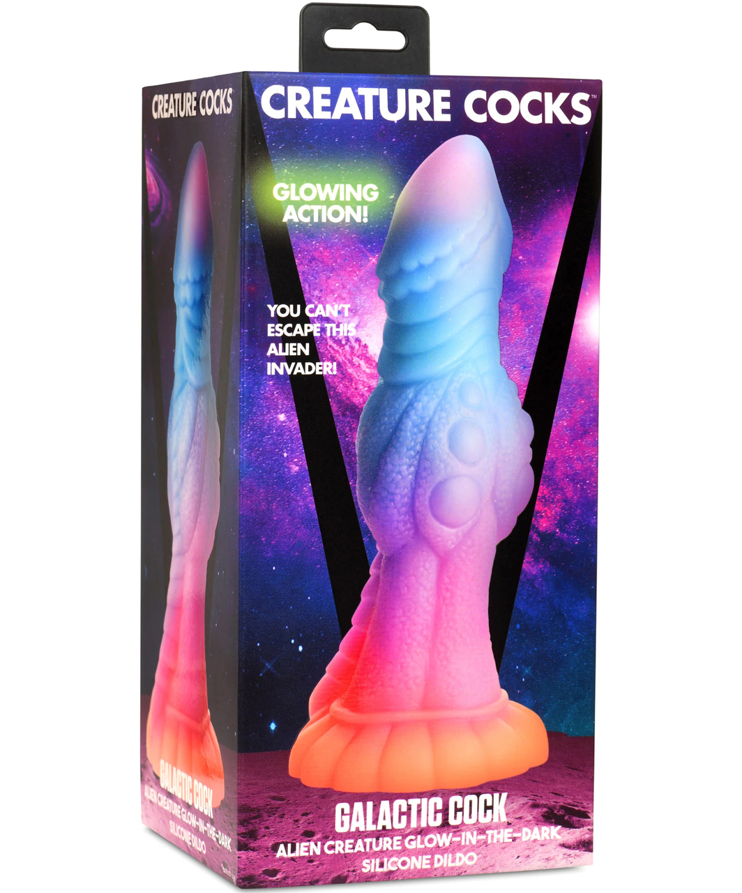 Creature Cocks Galactic pārdabisks tumsā spīdošs silikona dildo