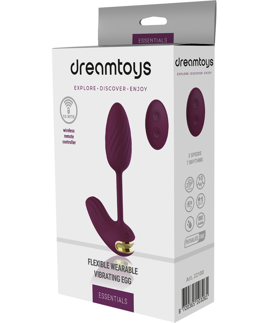 Dreamtoys Flexible Wearable Vibrating Egg With Remote Control