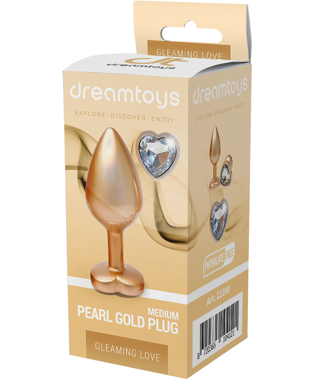 Dreamtoys Metalowy korek do pośladków Pearl Gold