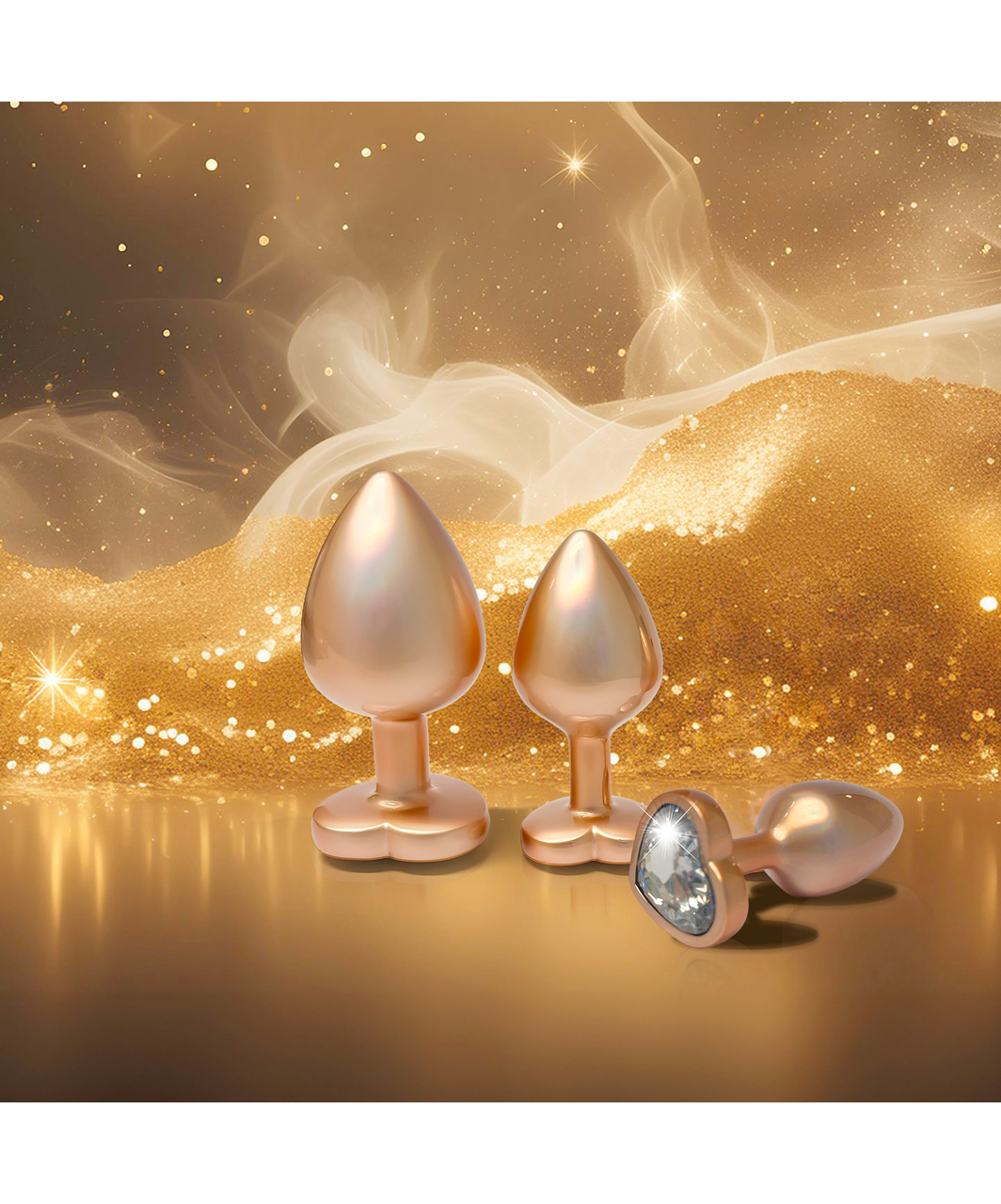 Dreamtoys Pearl Gold набор металлических анальных пробок