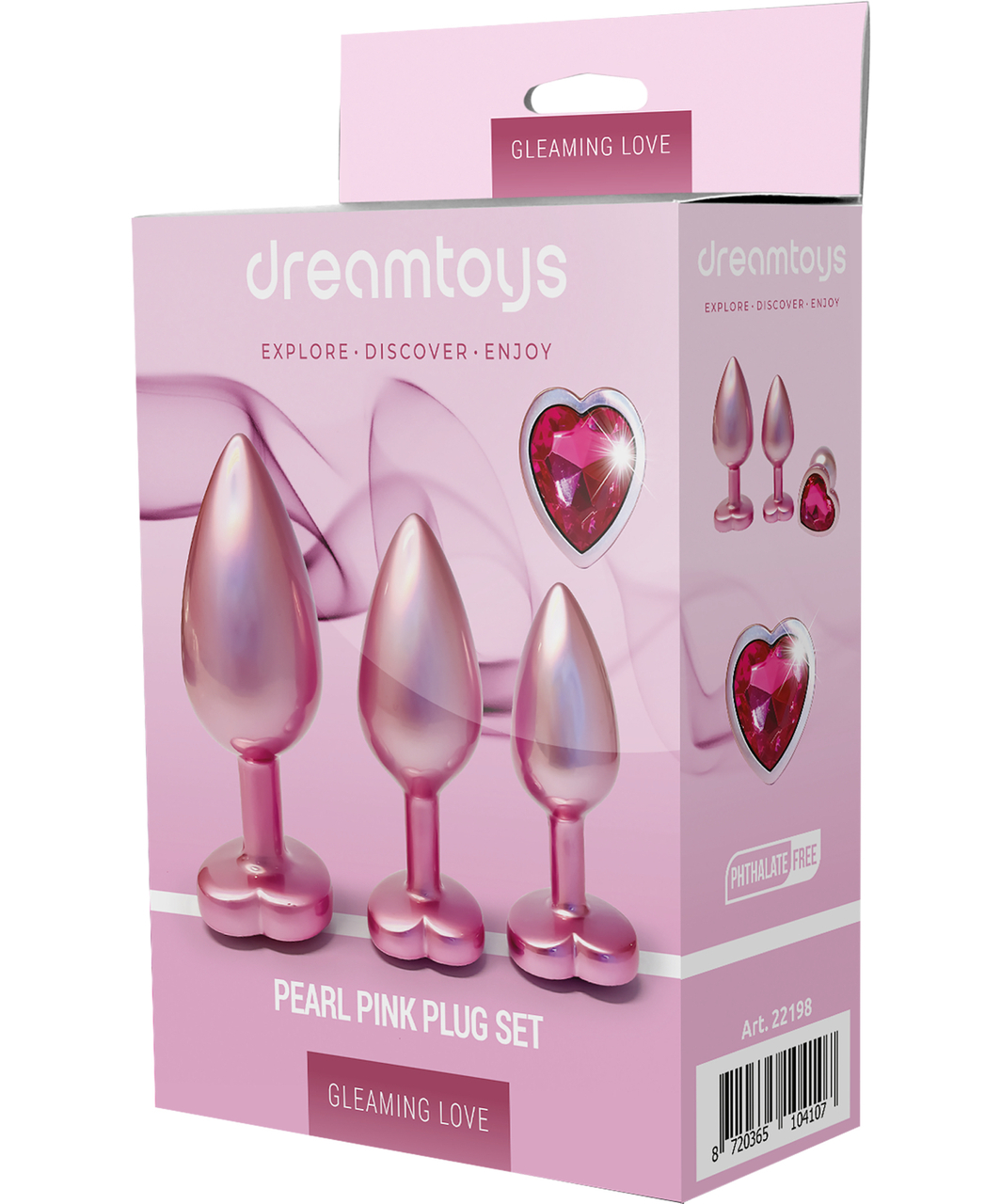 Dreamtoys Pearl Pink metāla anālo stimulatoru komplekts