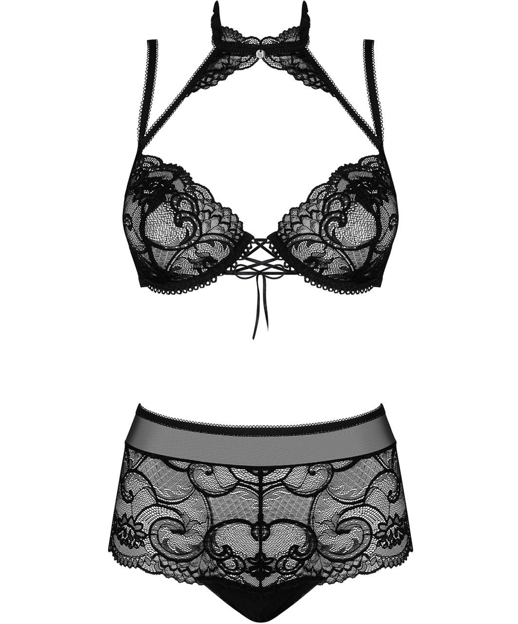 Obsessive Elizenes Black Lace Lingerie Set Sexystyleeu