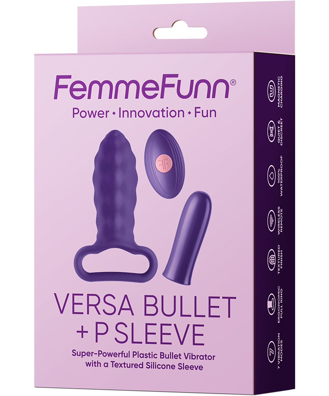 FemmeFunn Versa Bullet minivibrators ar uzmavu un pulti