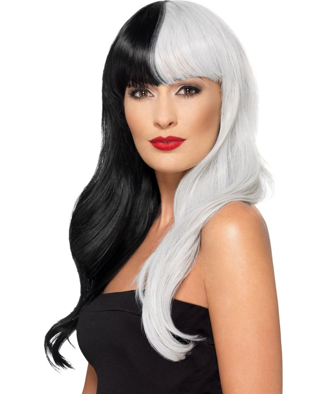 Fever Deluxe black & white wig