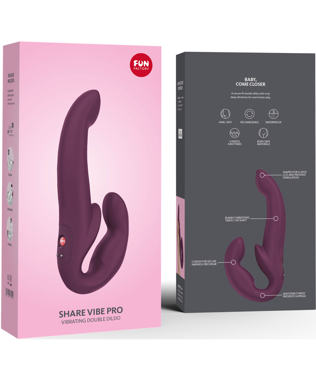 Fun Factory Share Vibe Pro bezsiksnu strap-on vibrators