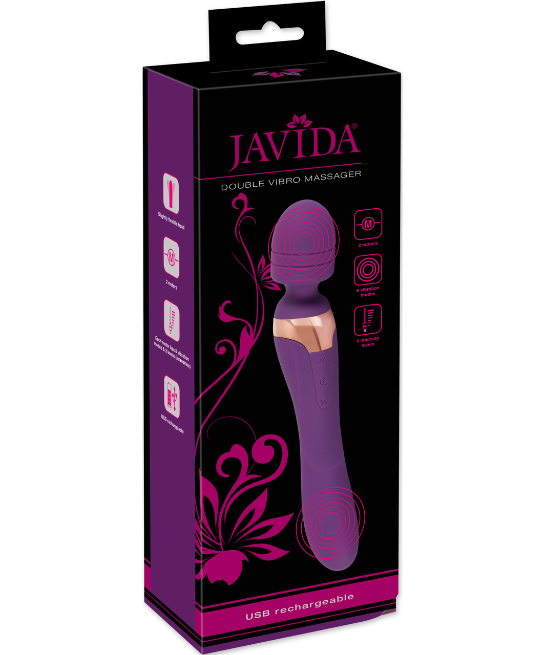 Javida Double Vibro Massager divpusējs vibrators