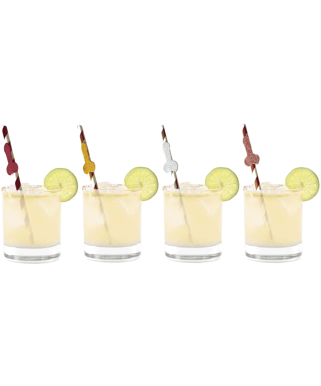 Little Genie Glitterati Penis Party Short Cocktail Straws (8 pcs)