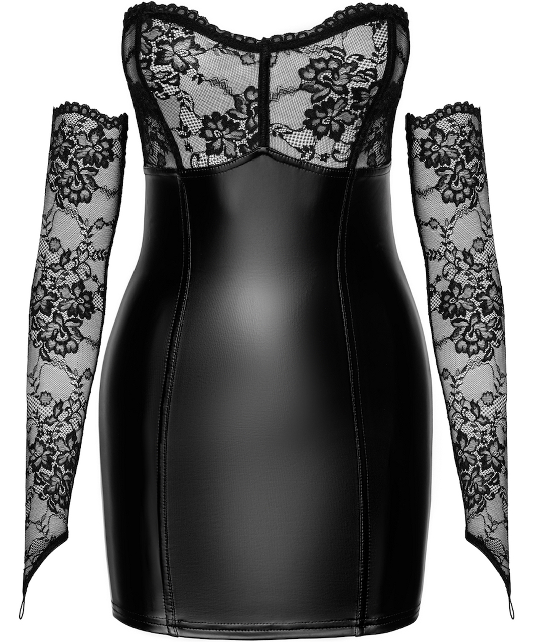 Noir Handmade Orgia F340 black mini dress & gloves