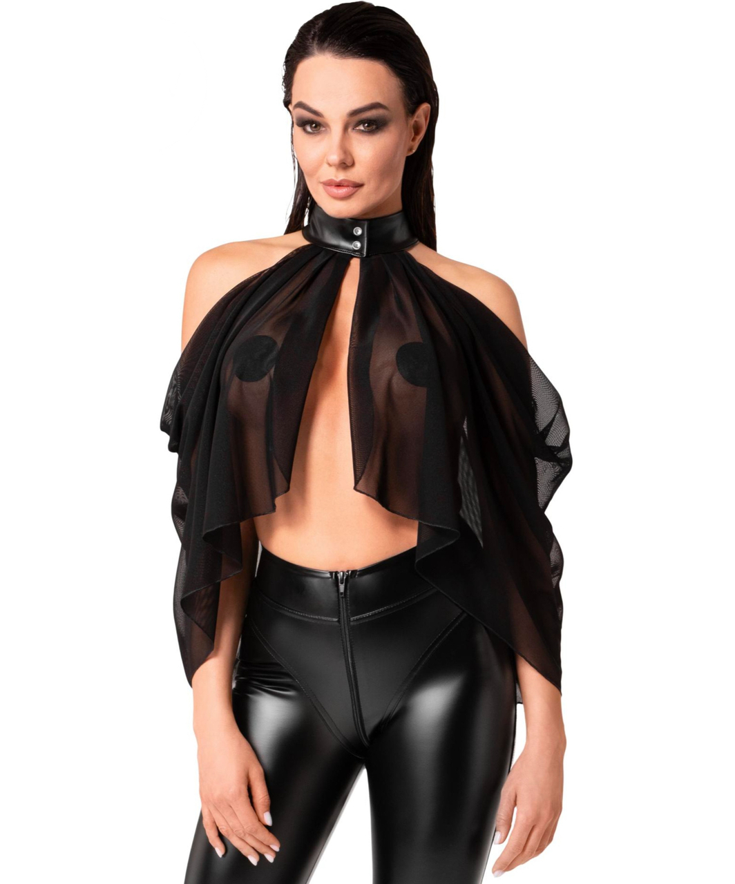 Noir Handmade Orgia F349 black sheer mesh bolero