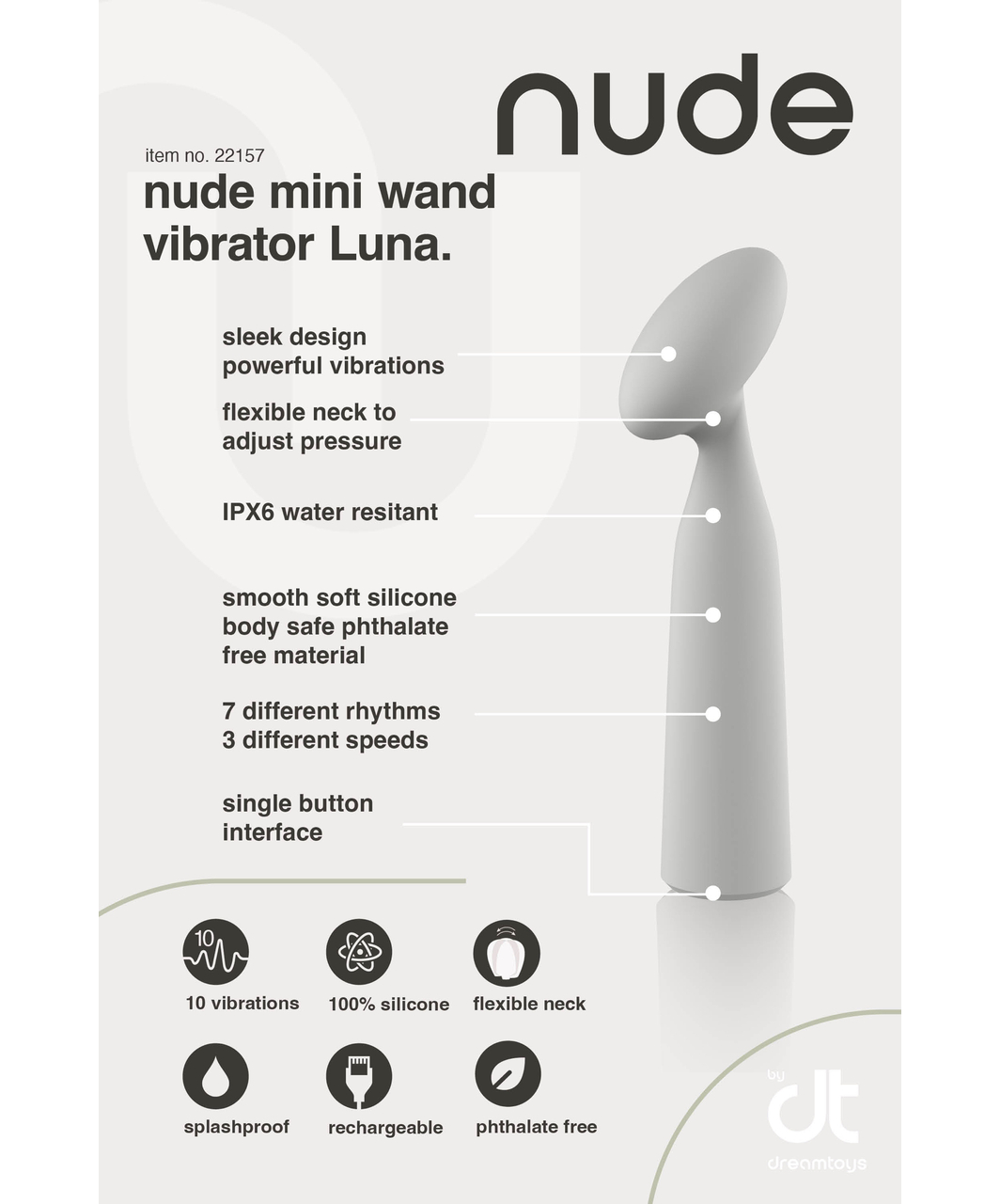 Nude Luna Mini Wand Vibrator