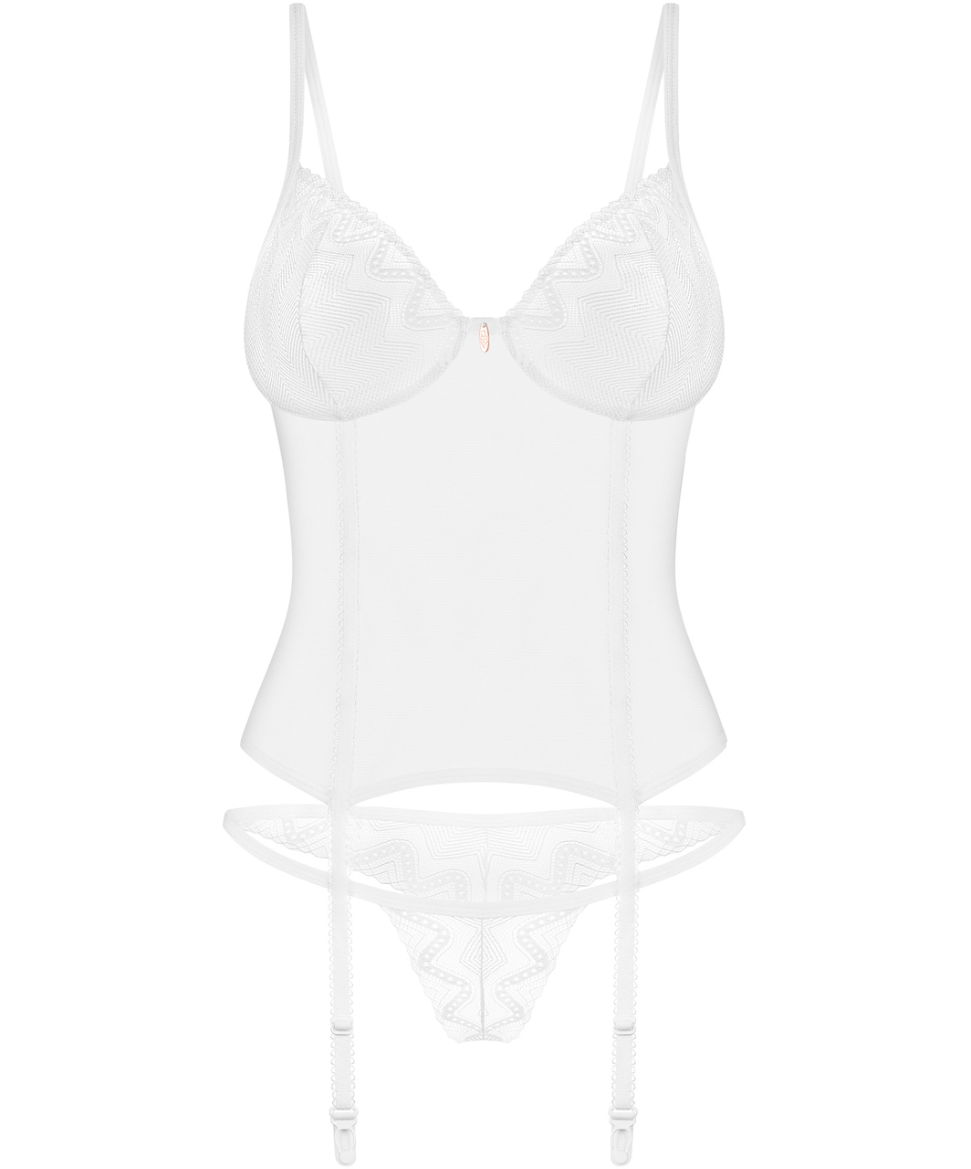 Obsessive Alissium white sheer mesh basque with string