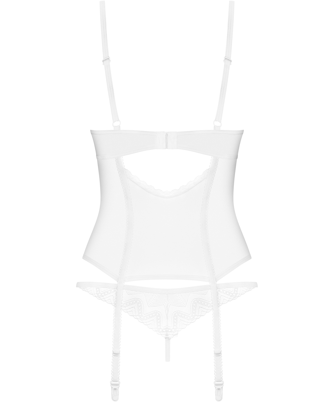 Obsessive Alissium white sheer mesh basque with string