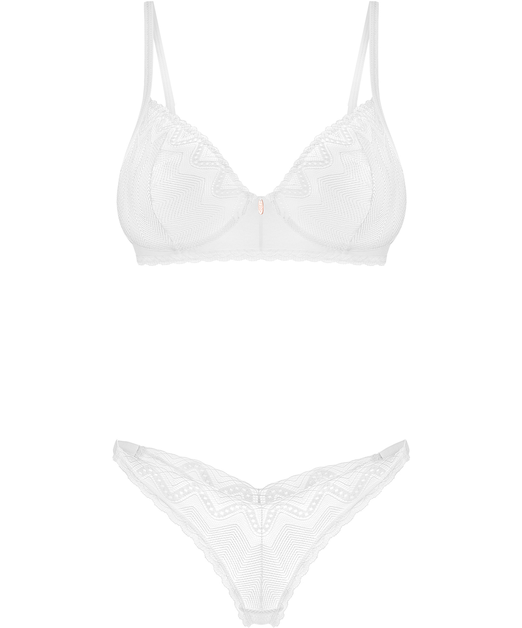 Obsessive Alissium white sheer mesh lingerie set