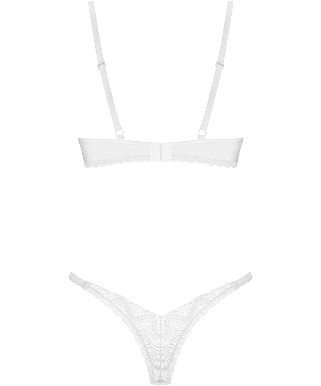 Obsessive Alissium white sheer mesh lingerie set