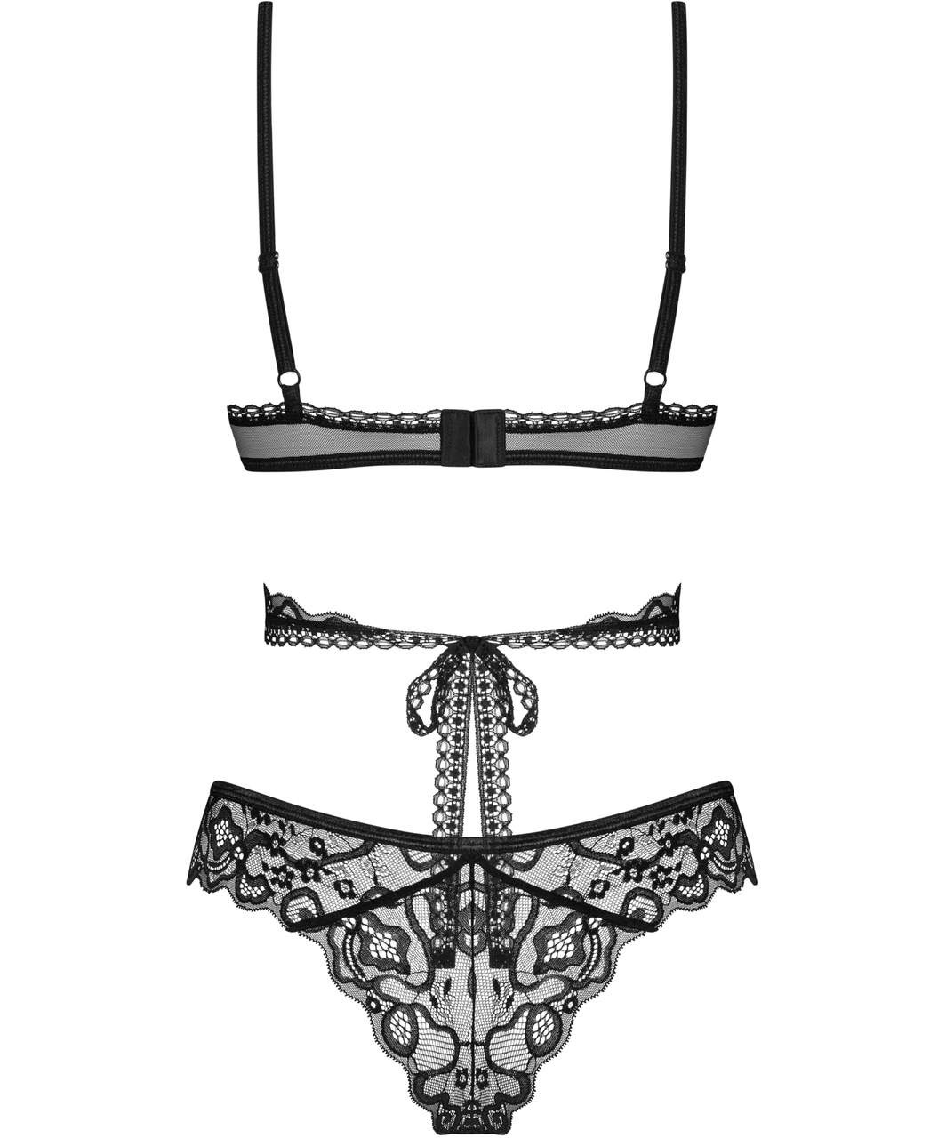 Obsessive Blomentis black lace lingerie set