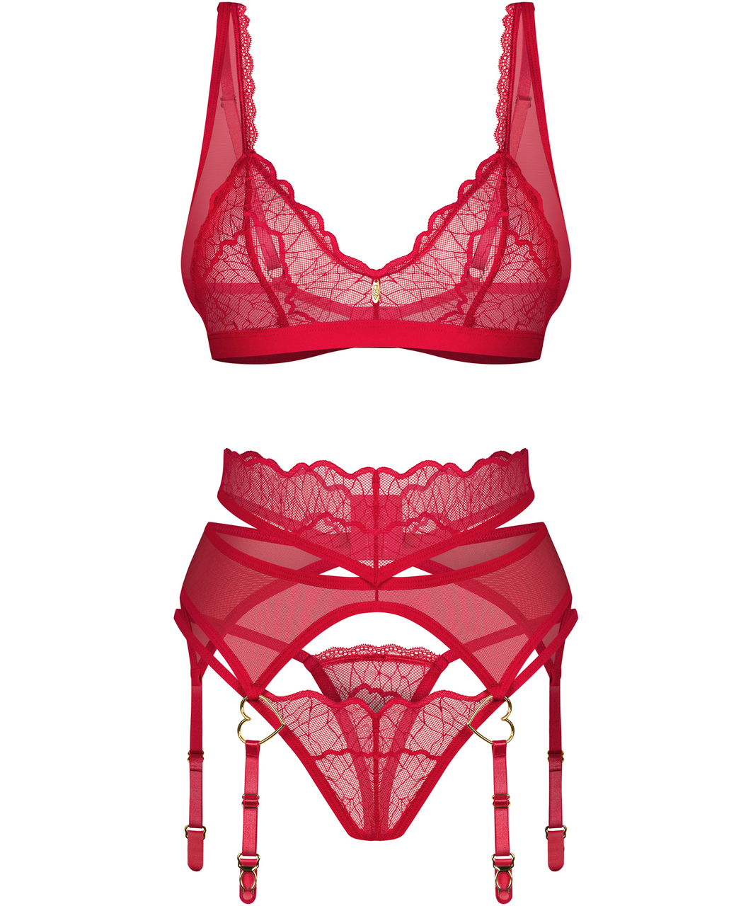 Obsessive Cupide red lingerie set