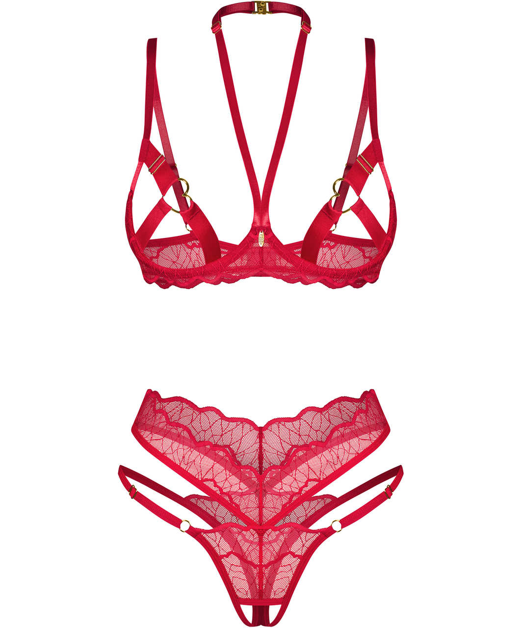 Obsessive Cupide red open lingerie set