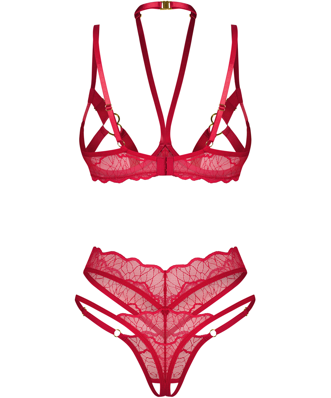 Obsessive Cupide red open lingerie set