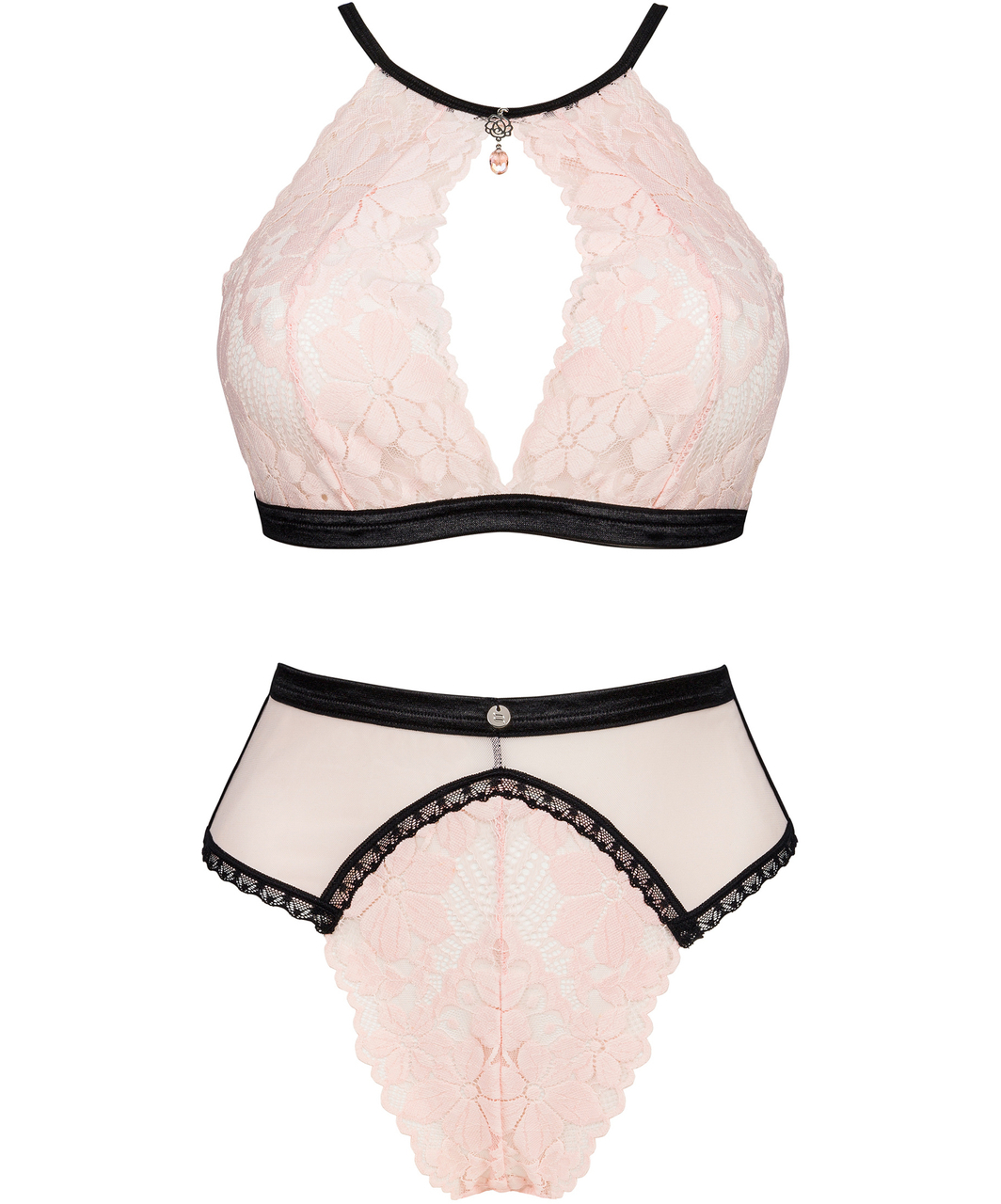 Obsessive Lilines light pink lingerie set