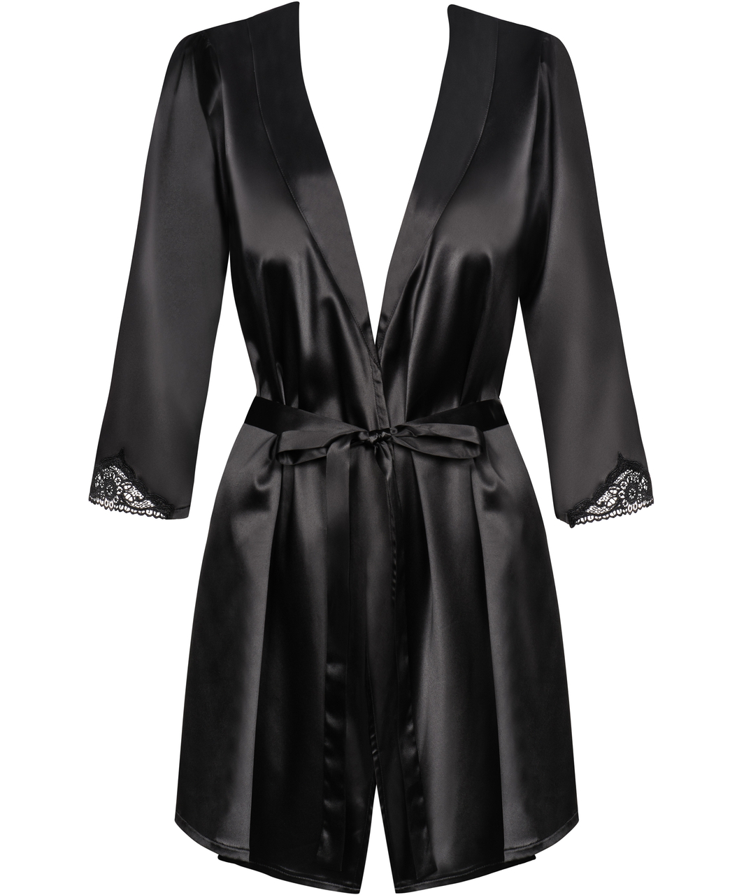 Obsessive Satinia black robe with string