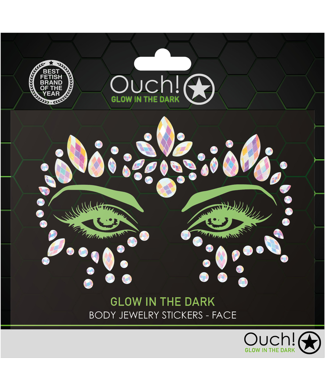 Ouch! Glow OU851 body jewelry sticker – face