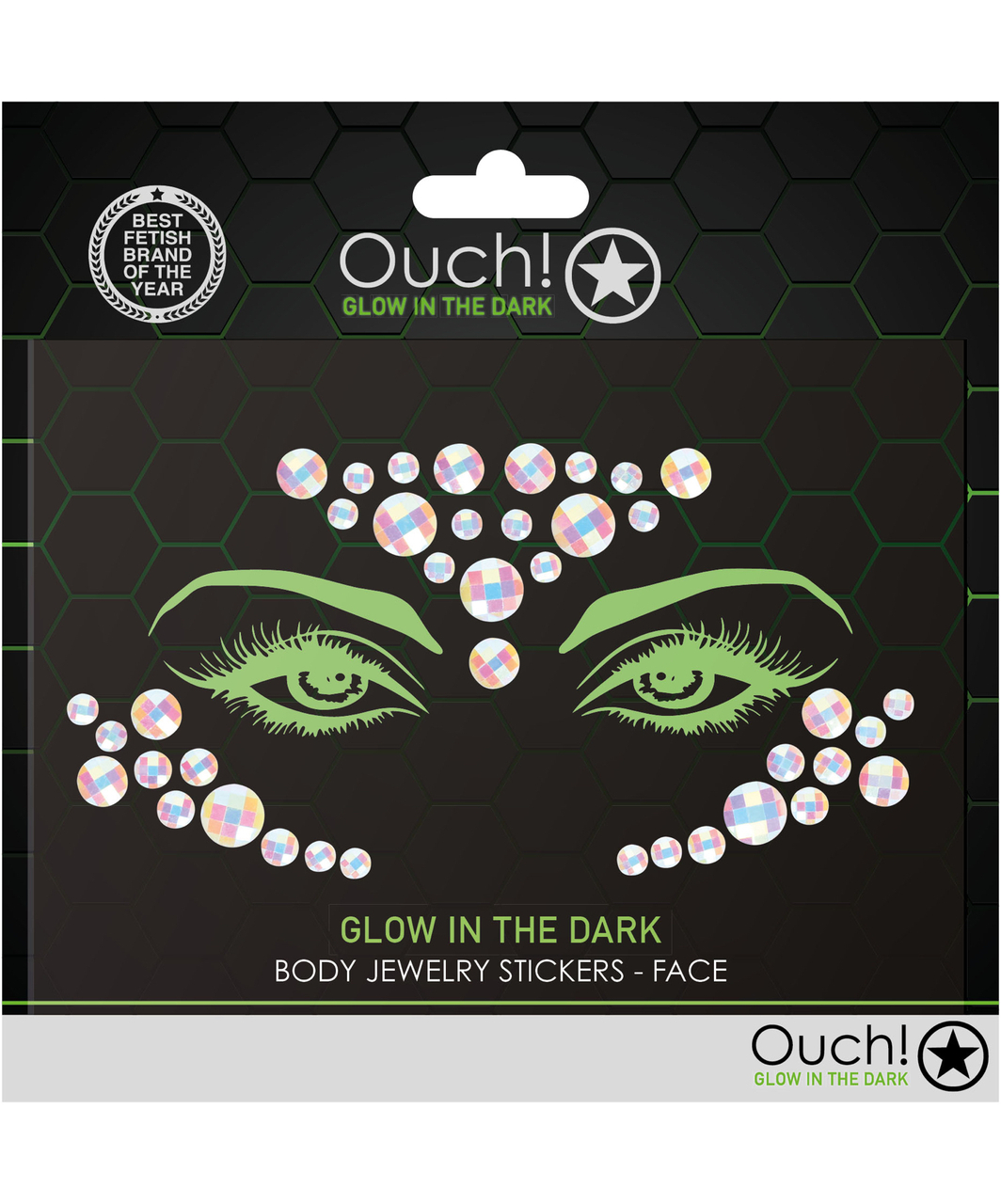 Ouch! Glow OU852 body jewelry sticker – face