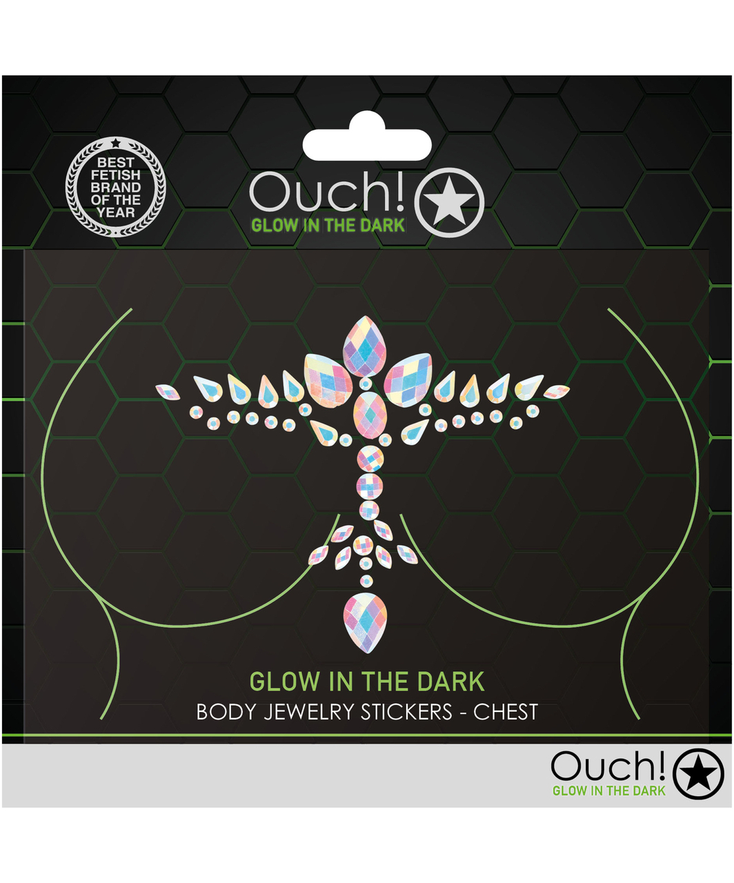 Ouch! Glow OU854 body jewelry sticker – cleavage