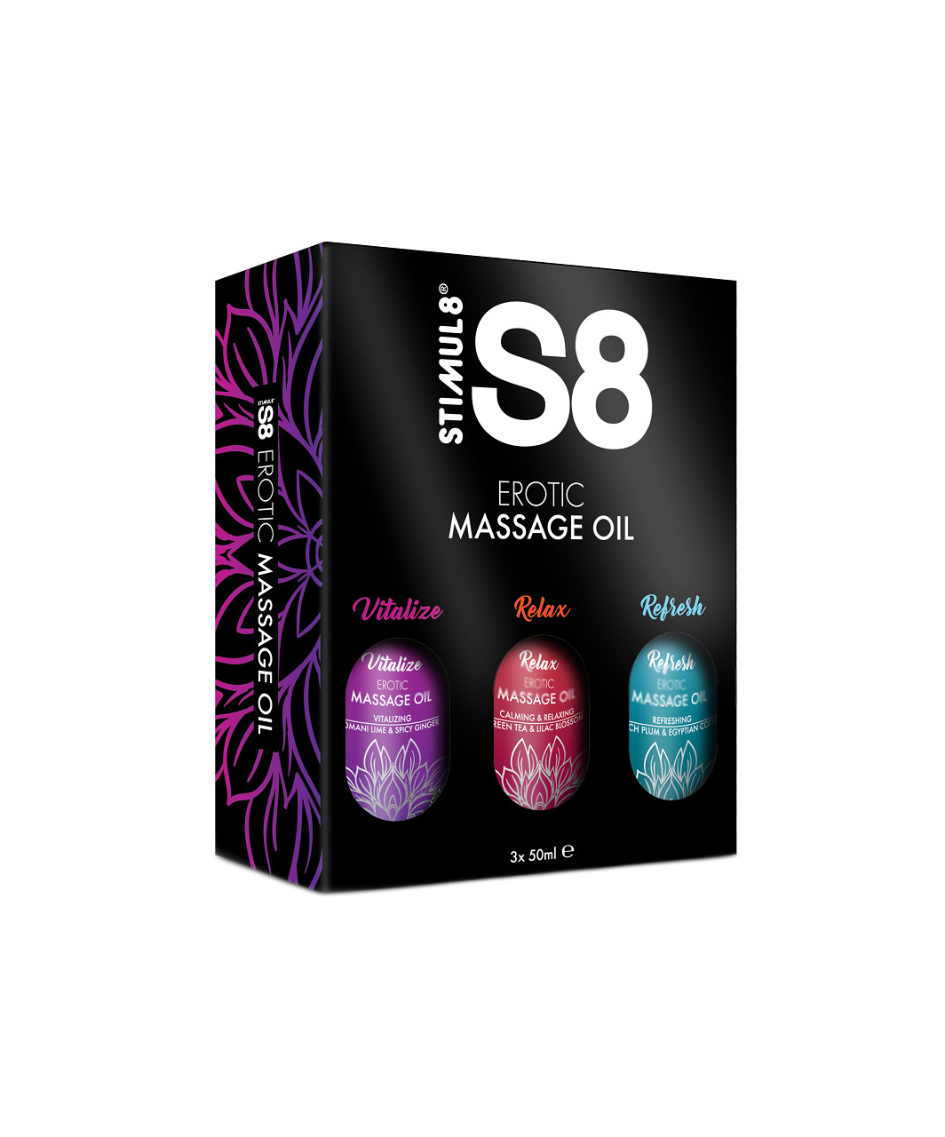 S8 scented massage oil set (3 x 50 ml)