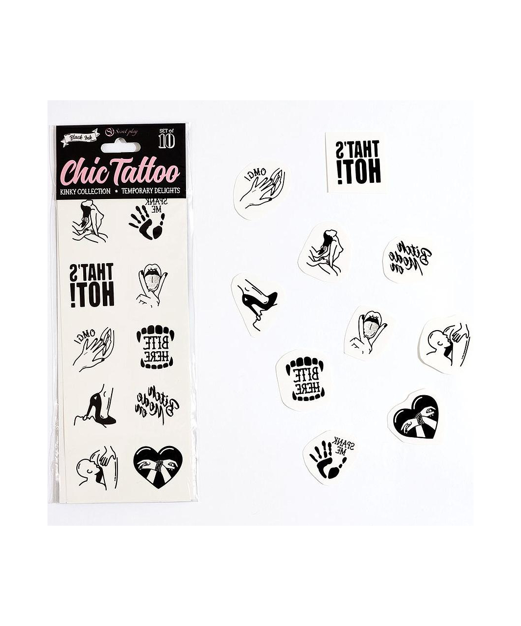 Secret Play Kinky Collection Temporary Tattoos (10 pcs)